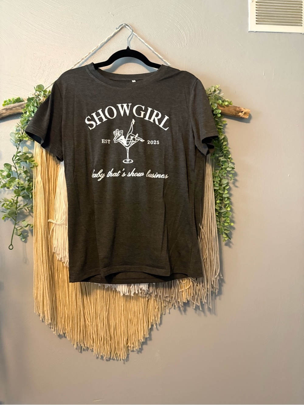 Charcoal Showgirl Martini Glass Graphic Tee